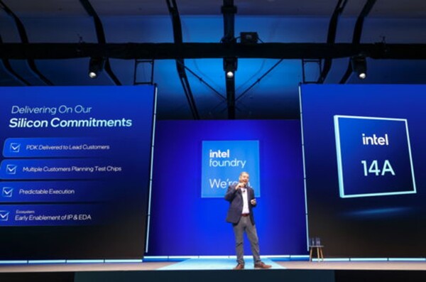 Vice President Pitzer saying, “At 14A (1.4-nanometer-class), we are receiving faster, more, and better feedback from customers than 18A.” (Photo courtesy of Intel)